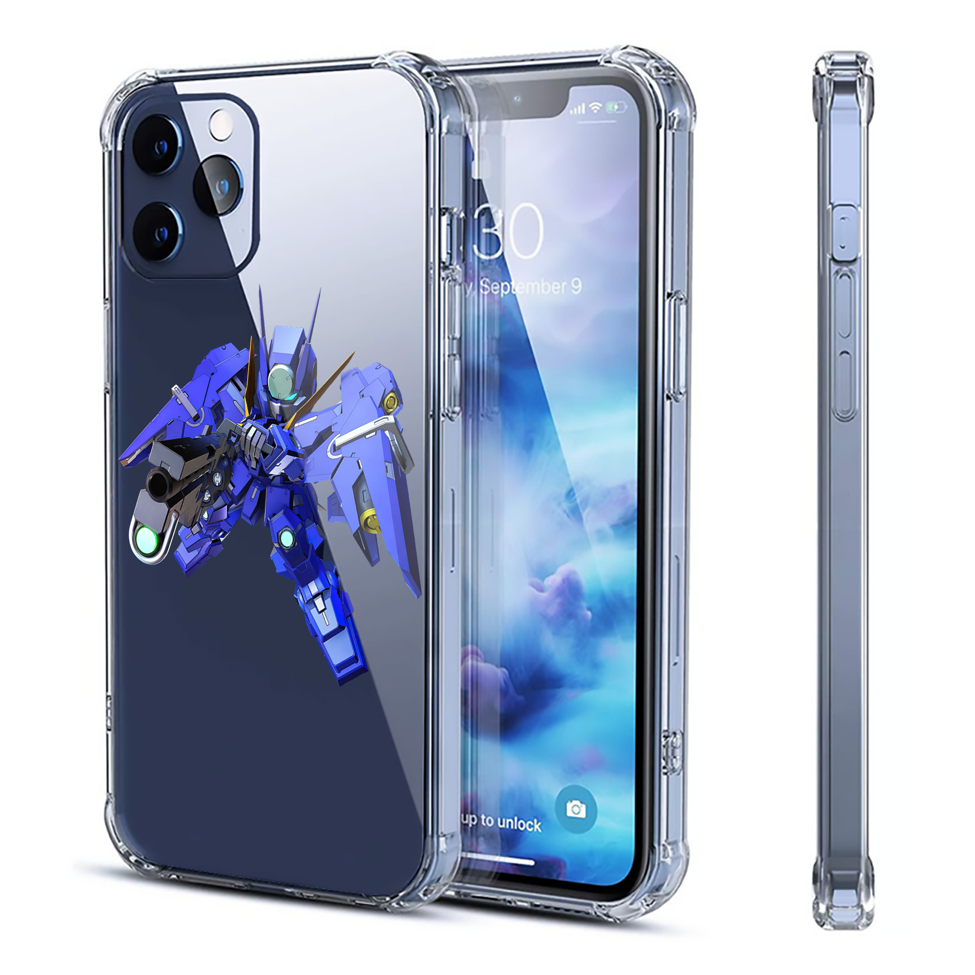（画像用） 機動戦士ガンダム Mobile Suit Gundam 【iPhone 12シリーズ対応】透明スマホケース（クリアソフトケース）
